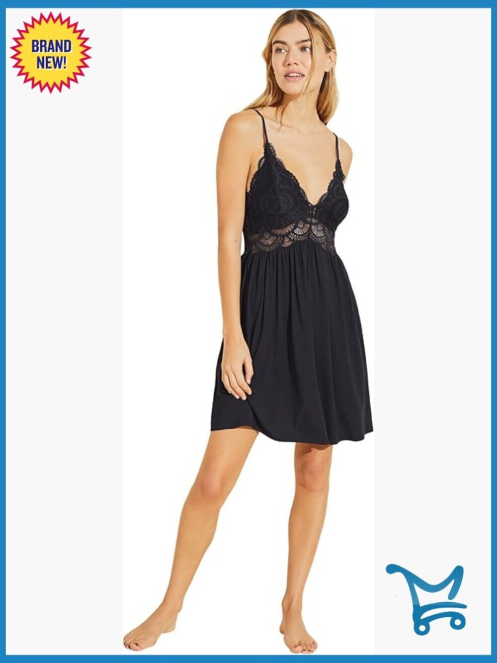 TENCEL Modal Chemise Ultra Feminine V-Neck Lace Babydoll Negligee
